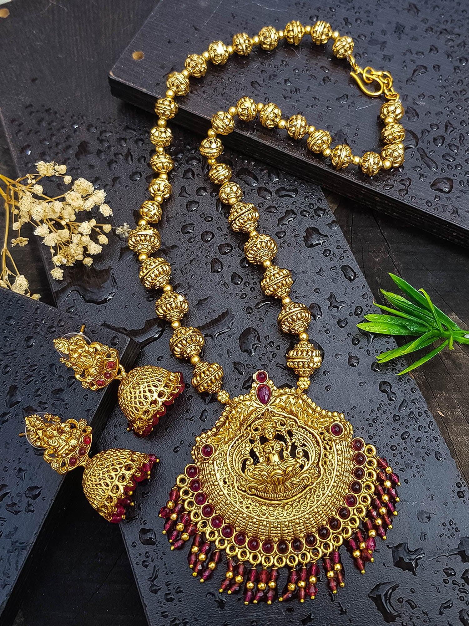 Gold Plated Long Necklace Set