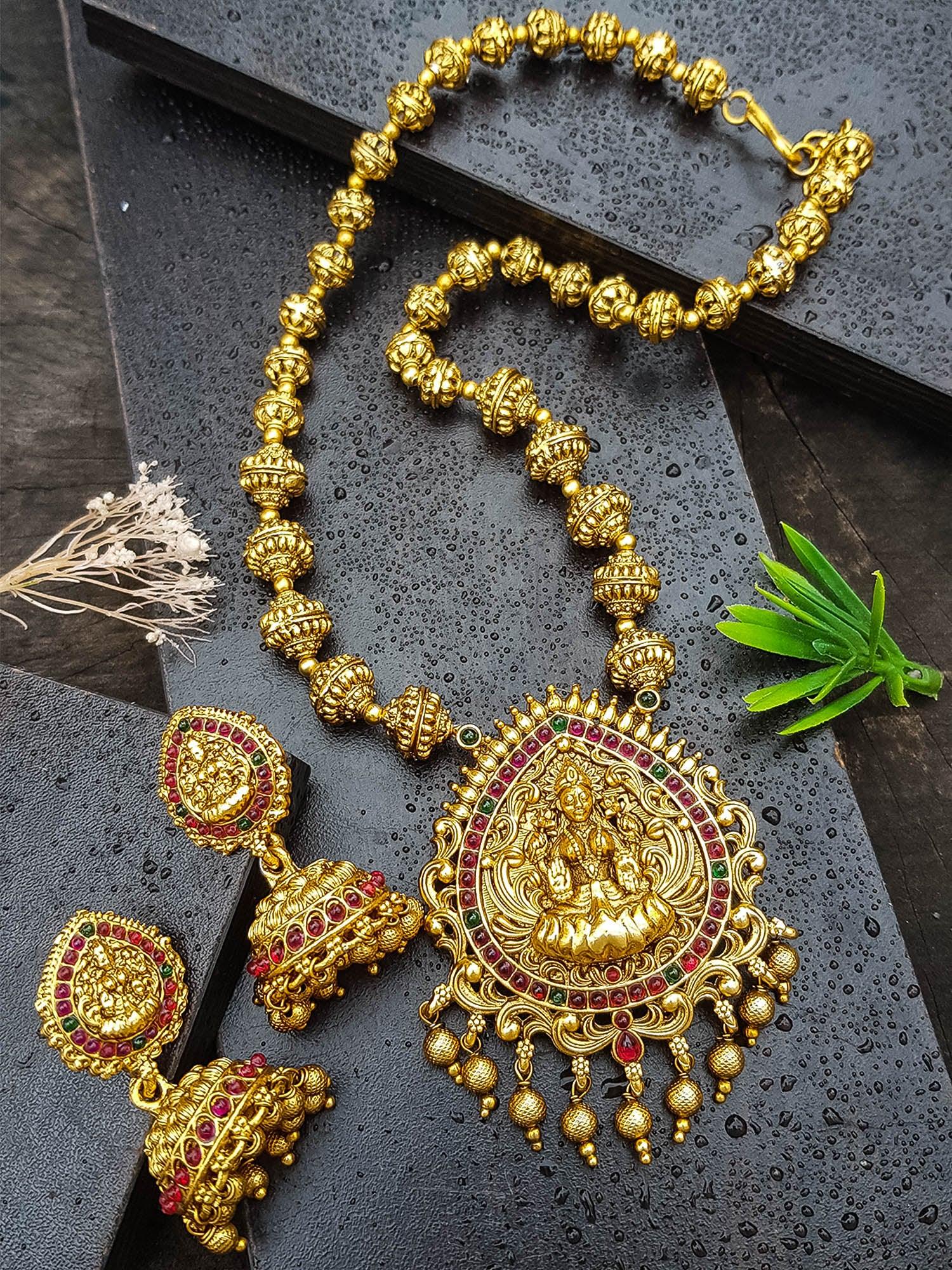 Gold Plated Long Necklace Set