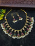 Gold Plated Classic Multicolor Floral Necklace set with AD Stones