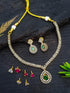 Gold Plated Drop CZ Necklace Set with 4 interchangeable stones