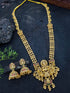 Gold Plated Long Necklace Set with Laxmi