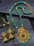 Gold Plated Necklace Set in green crystal natural stones