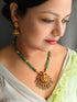 Gold Plated Necklace Set in green crystal natural stones