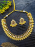 Premium Gold Finish High Quality Short Necklace Set with AD stones