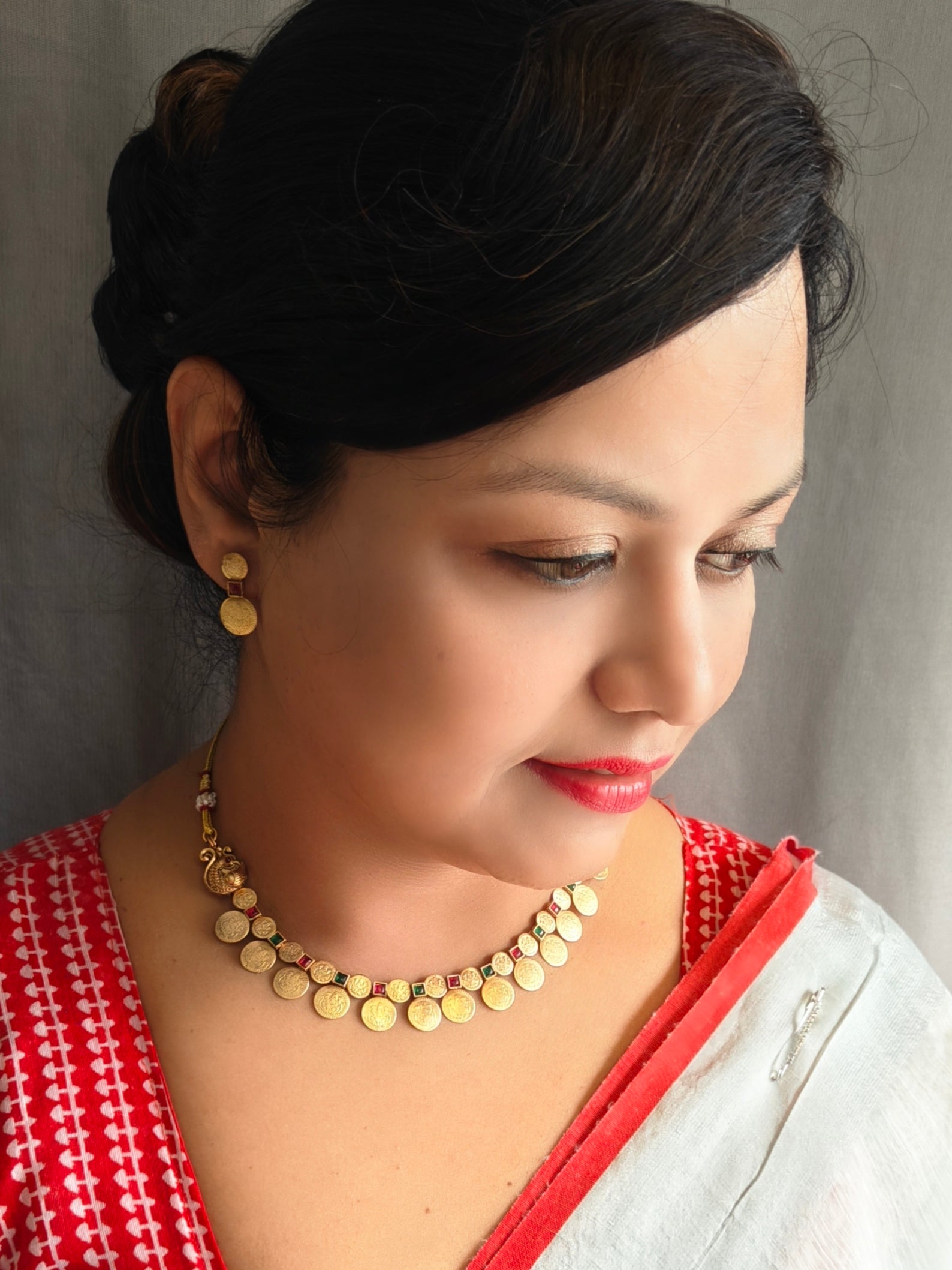 Gold Plated Necklace Set in kerala style