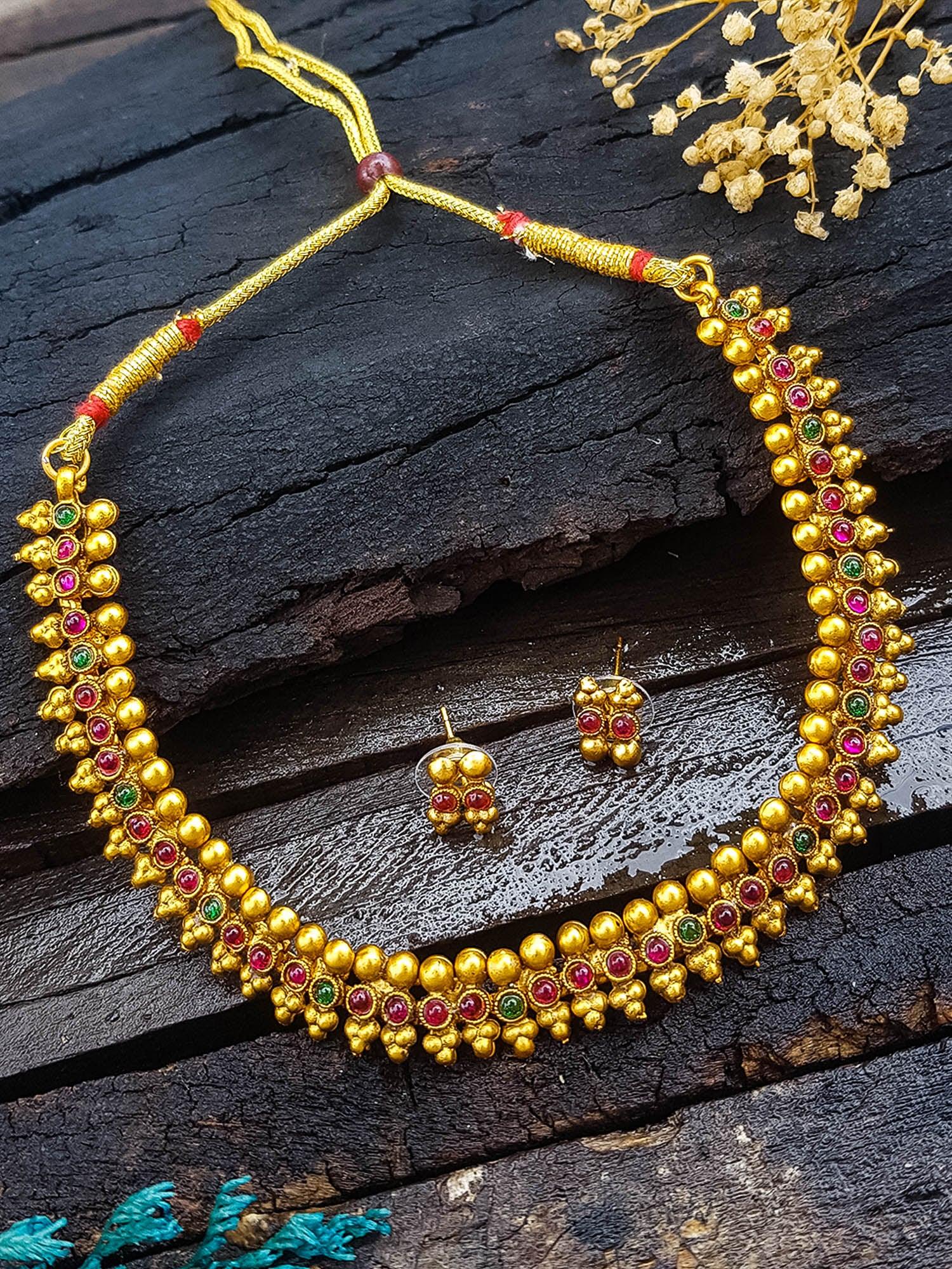 Premium Gold Light weight multicolor Necklace set