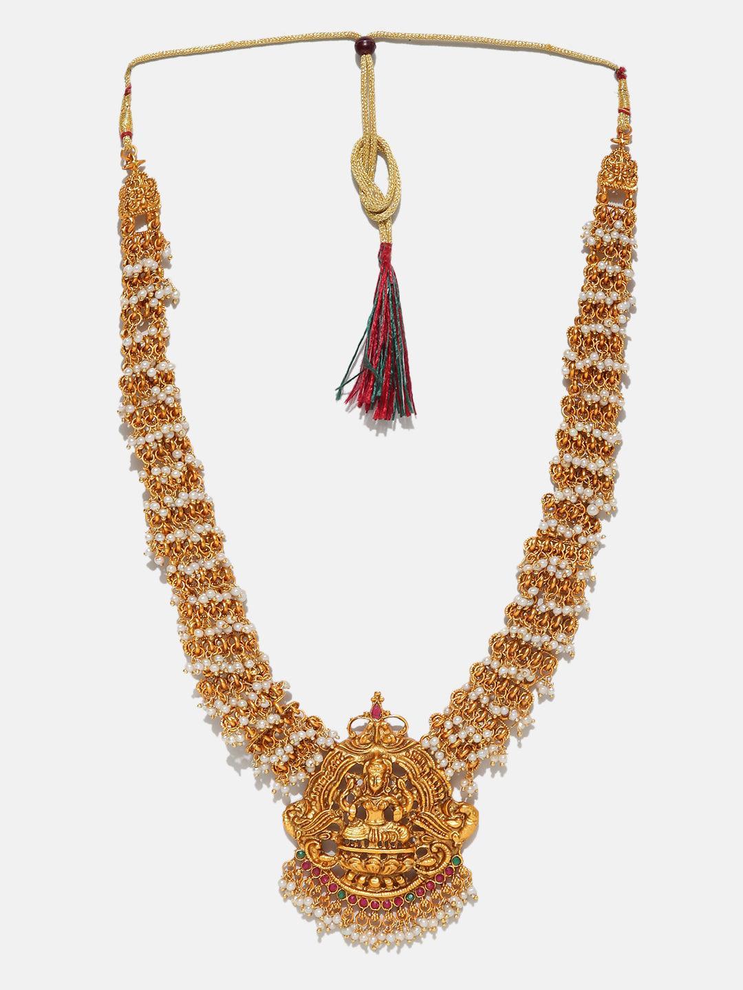 PREMIUM LAXMI LONG NECKLACE SET/LONG HARA - Griiham