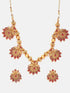 Peacock Motif Red/Maroon stones necklace 5079N