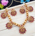 Peacock Motif Red/Maroon stones necklace 5079N