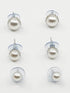 Pearl studs/Earrings set of 3 Different size 11186N - Griiham