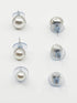 Pearl studs/Earrings set of 3 Different size 11186N - Griiham