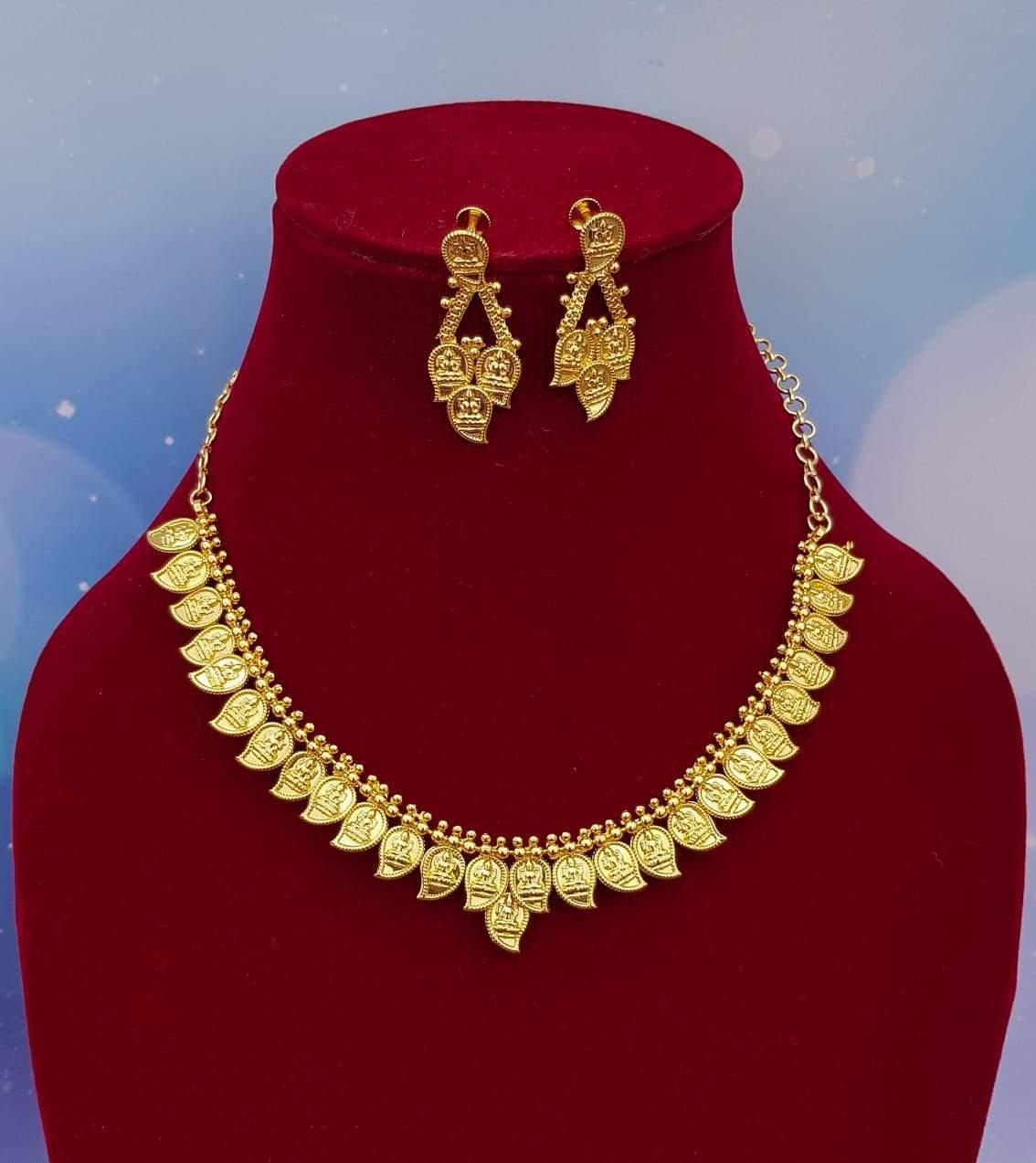 Premium 24Kt Gold plated Microgold finish Long and short Necklace Laxmi KAsu combo set NRG08-500-4587N