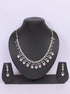 Premium 3 tone White black and rose Gold Plated with sparkling White CZ stones Designer Necklace Set 8948N - Griiham