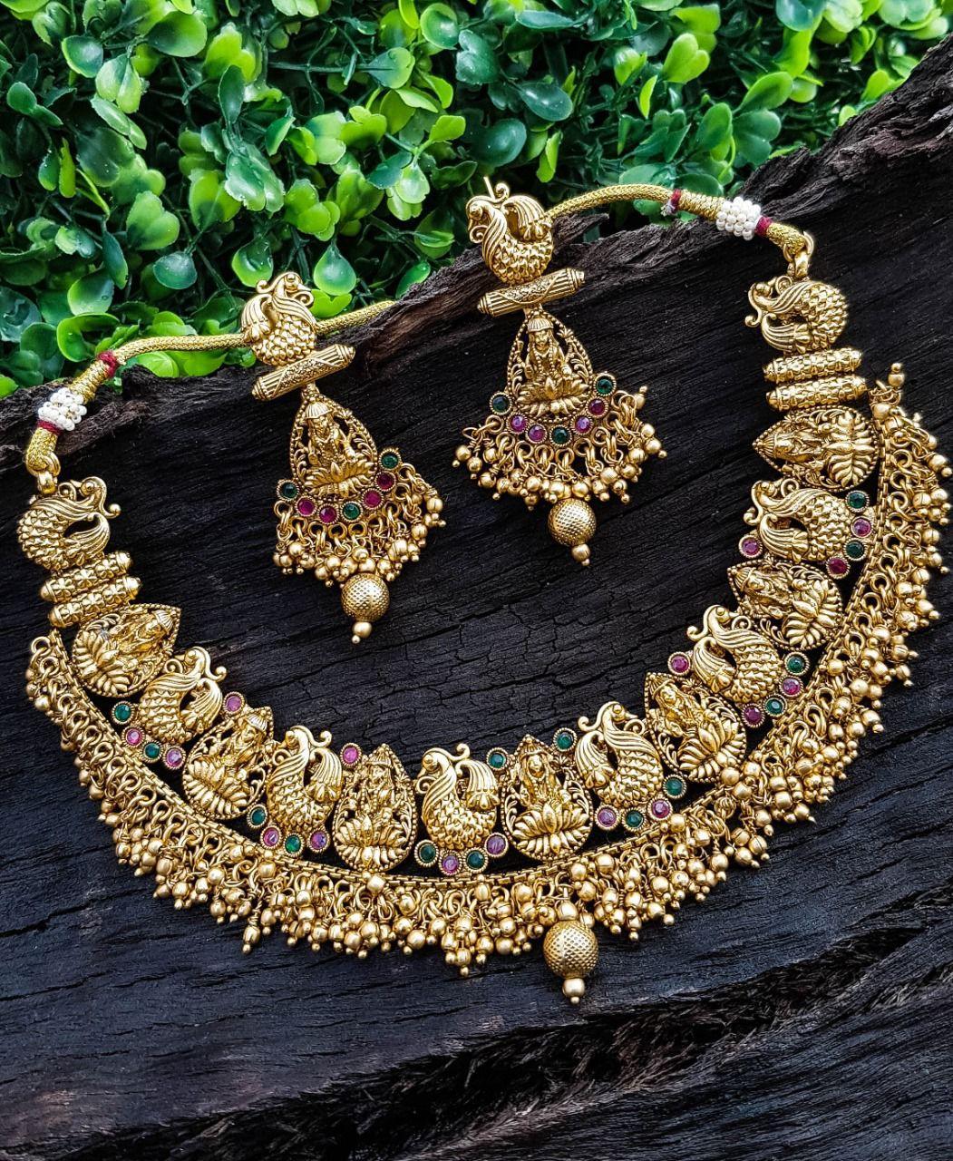 Premium Antique Gold Finish Laxmi Motif