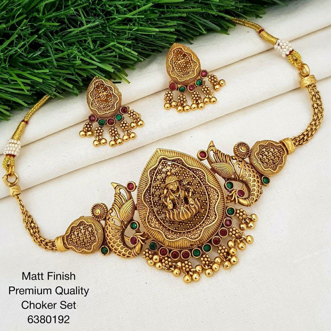 Premium Antique Gold Finish Laxmi Motif choker