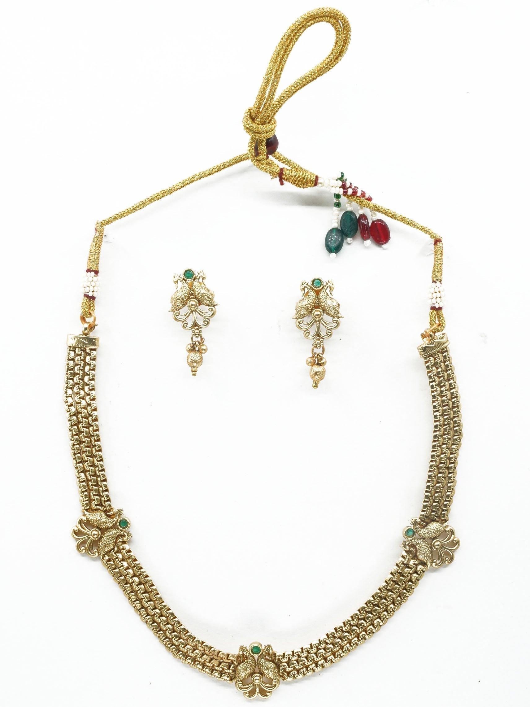 Premium Antique Gold Finish Laxmi motif with Leaf Pattern - Griiham