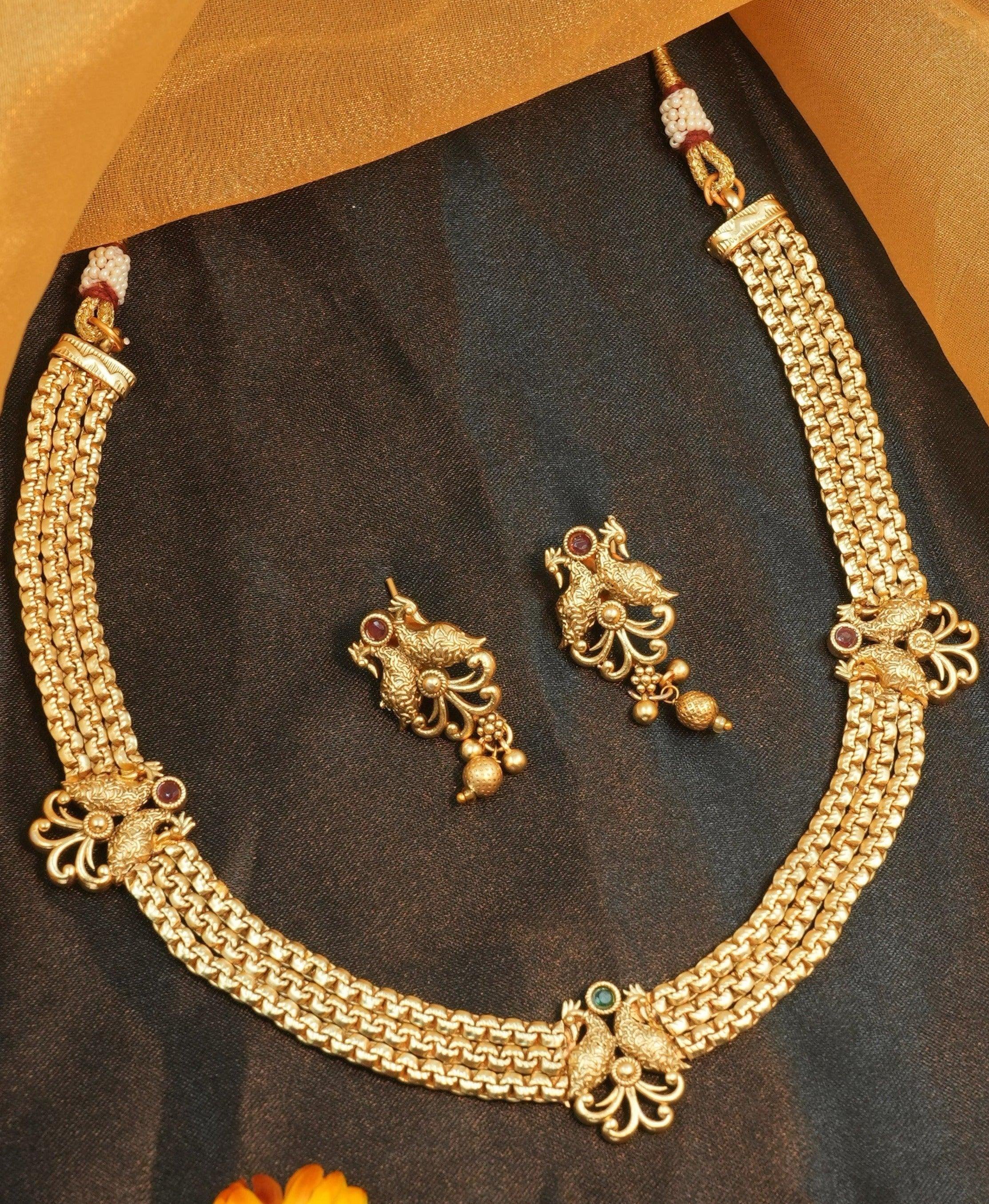 Premium Antique Gold Finish Laxmi motif with Leaf Pattern - Griiham