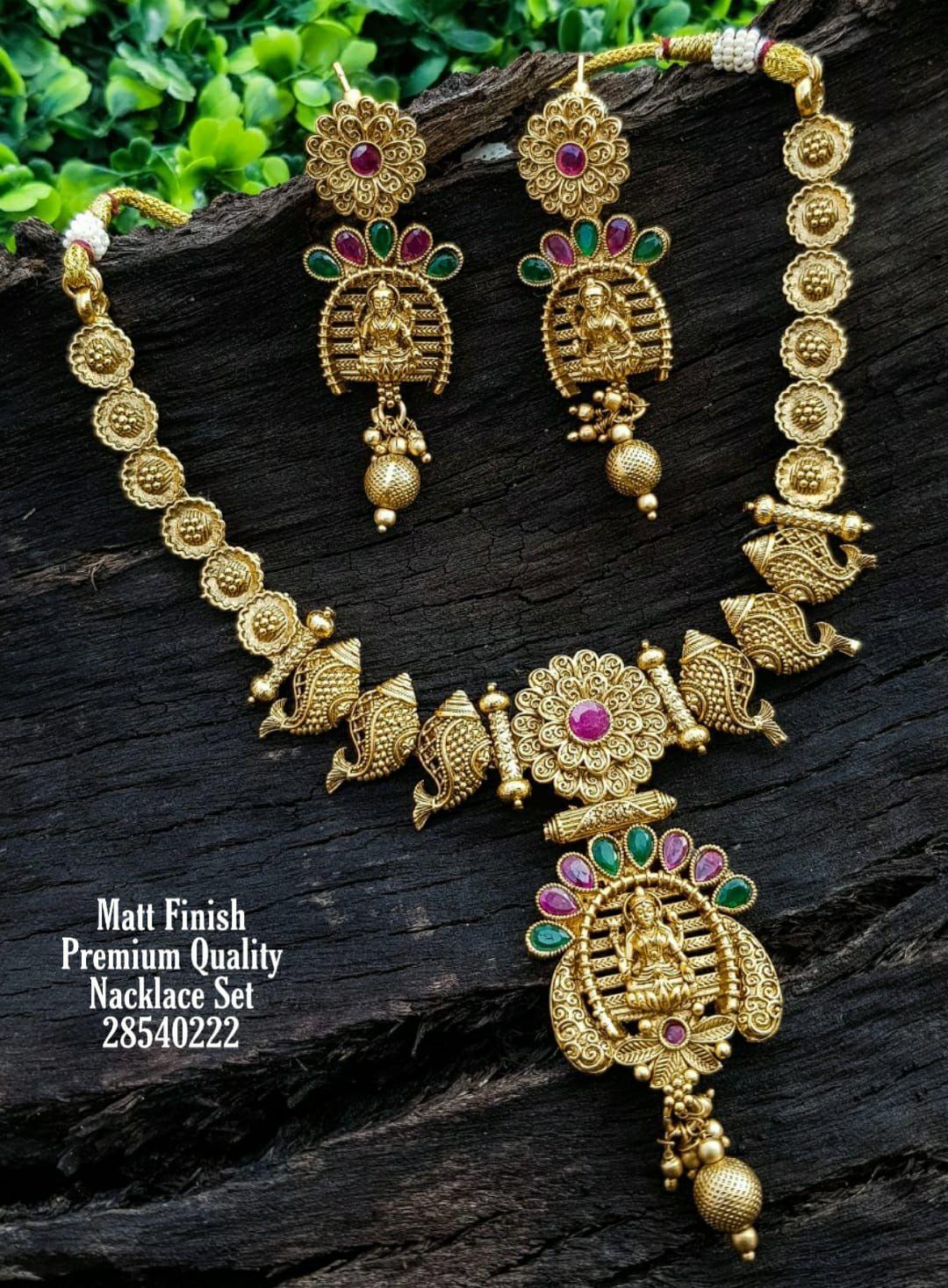 Premium Antique Gold Finish Laxmi necklace