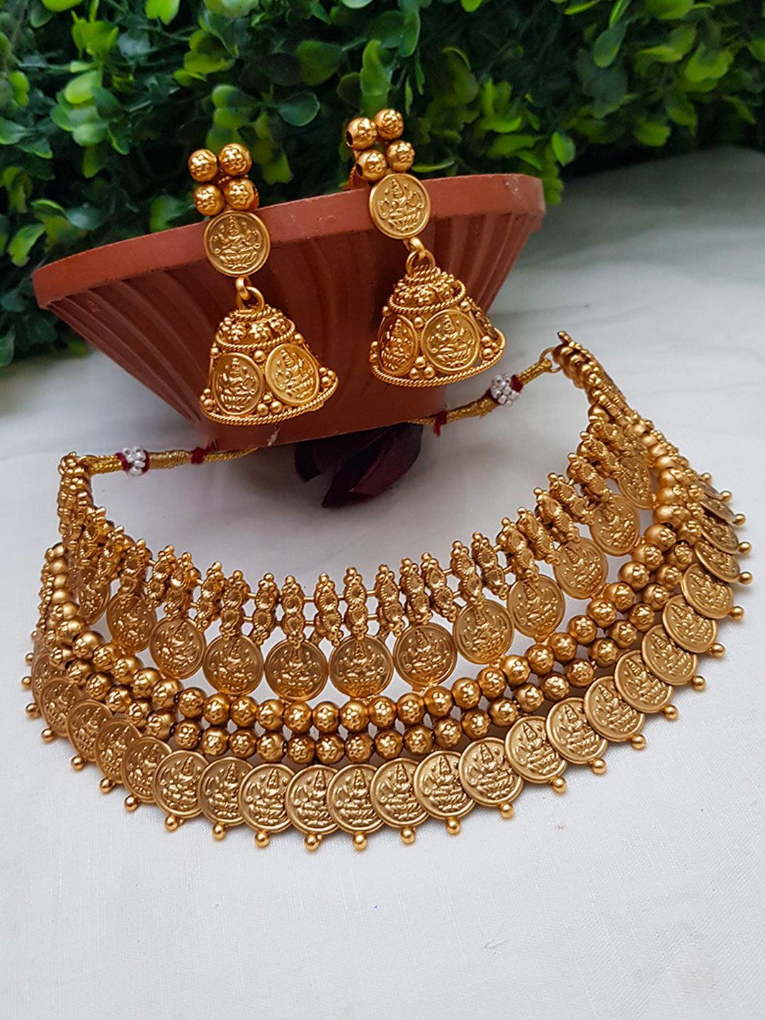 Premium Gold Finish Best sellerLaxmi choker necklace - Griiham