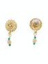 Premium Gold Finish Brass 1st quality Real Pearl / Coral / jade Chain with earrings 8722N - Griiham