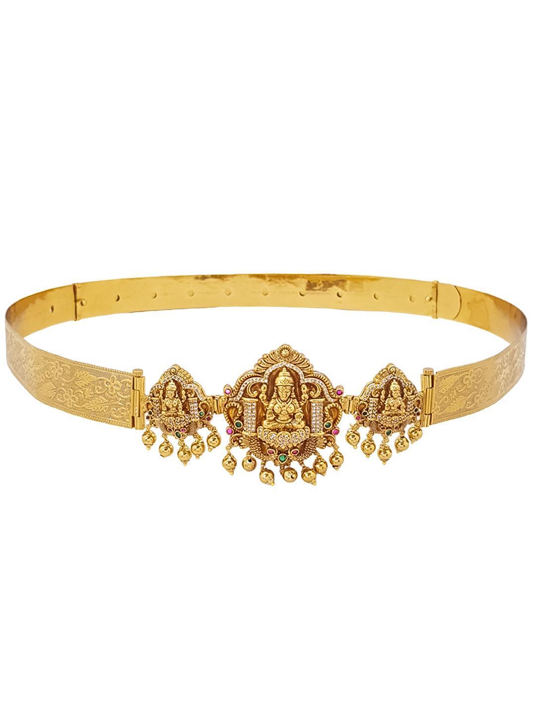 Premium Gold Finish Bridal Vadanam/Vodiannam/waistbelt 16202N - Griiham