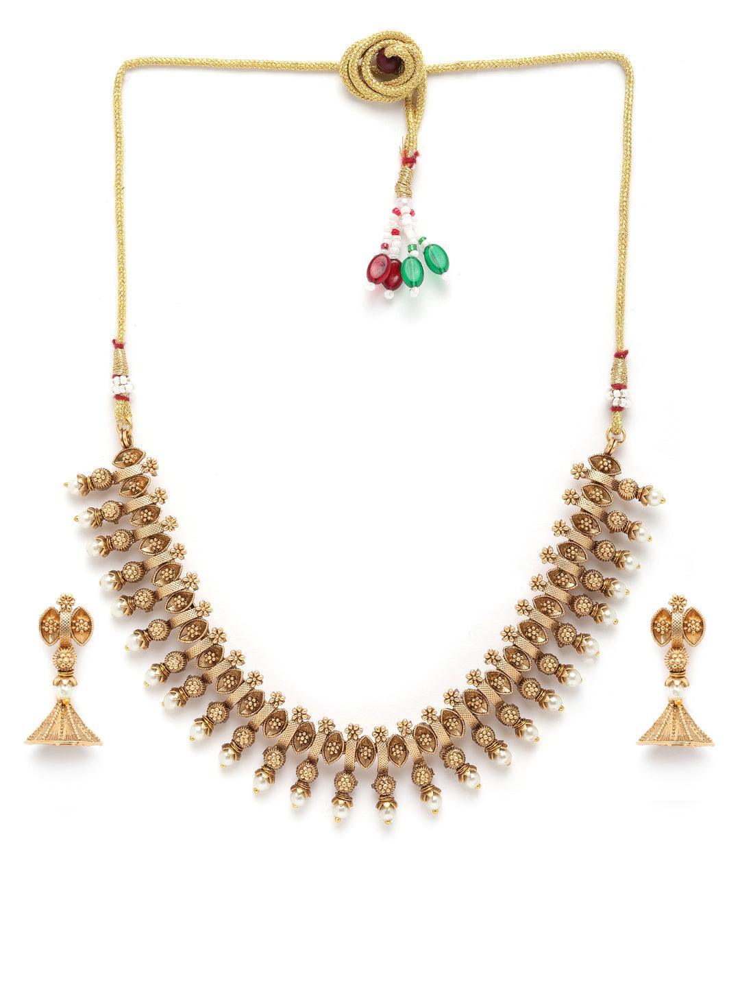 Premium Gold Finish Exclusive Necklace set - Griiham