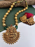 Premium Gold Finish Exclusive Pendent Set with Gundu and CZ Stones - Griiham