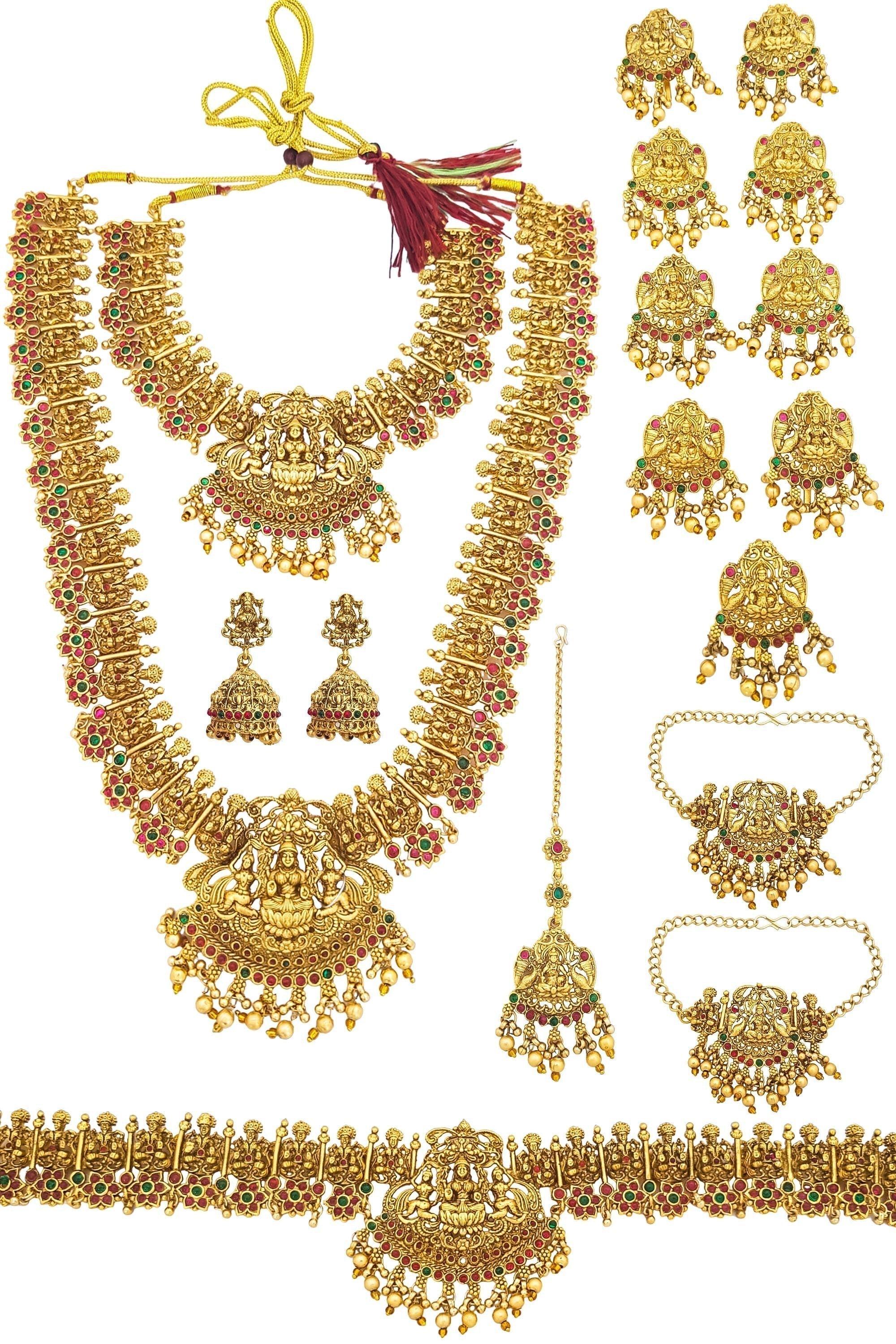 Premium Gold Finish Full Bridal Set Combo