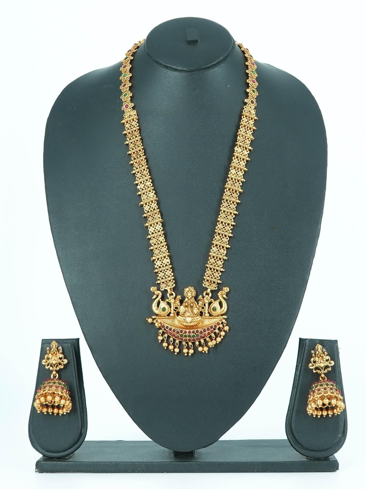 Premium Gold Finish Long necklace set 12278N - Griiham