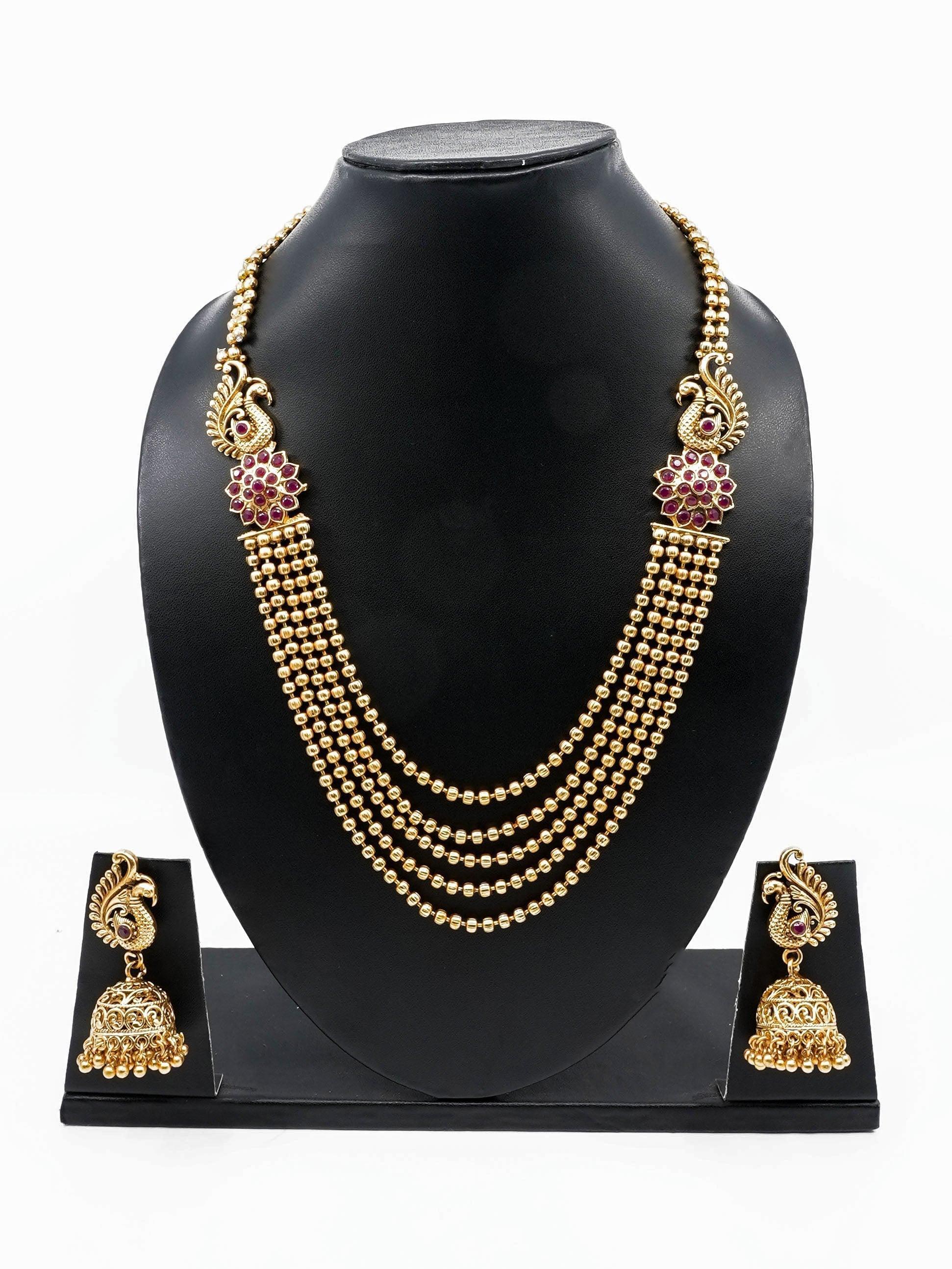 Premium Gold Finish Medium necklace set 11323N - Griiham