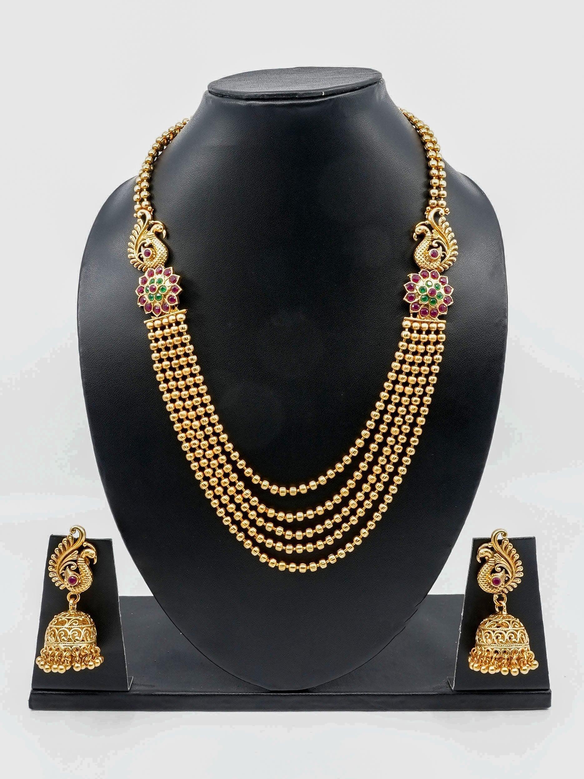 Premium Gold Finish Medium necklace set 11323N - Griiham