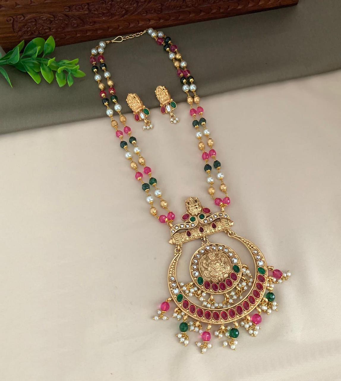 Premium Gold Finish Necklace Set chandbali