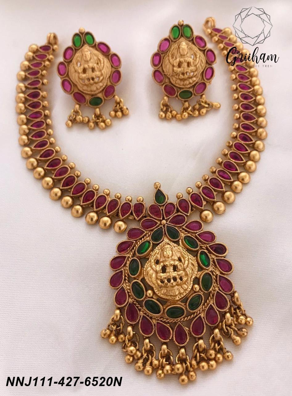 Premium Gold Finish Necklace set Laxmi 6522N