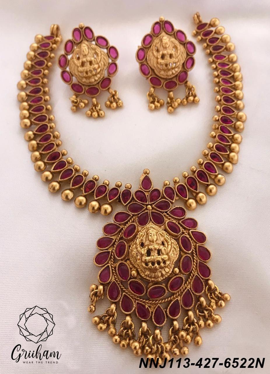 Premium Gold Finish Necklace set Laxmi 6522N