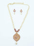 Premium Gold Finish Necklace set with Kemp Stones perfect for giftin - Griiham