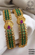 Premium Gold Plated Bestseller Multicolour Set of 2 broad bangles 12347A - Griiham