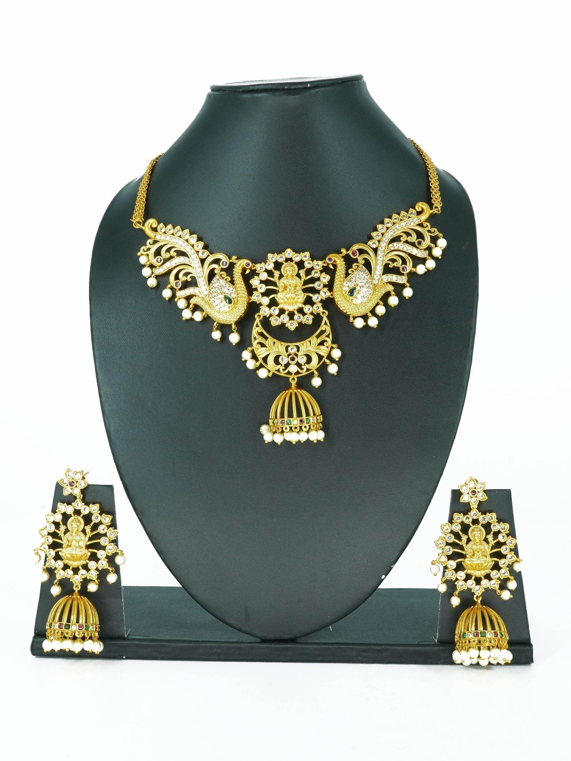 Premium Gold Plated Designer CZ Stones Necklace set - Griiham