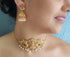 Premium Gold Plated Half Choker Laxmi Set with CZ Stones - Griiham