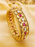 Premium Gold Plated Kada Bangle with Jali Work 13099B with screw - Griiham