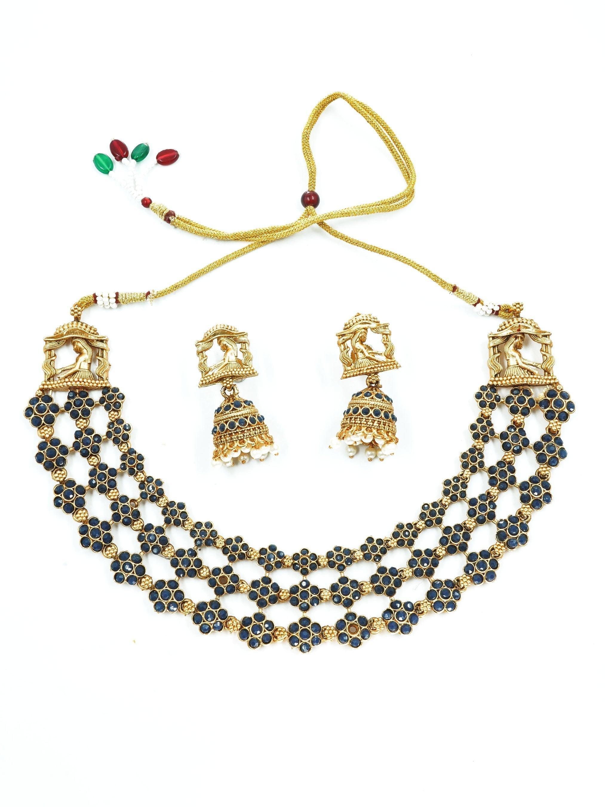 Premium Gold Plated Palki Design Necklace - Griiham