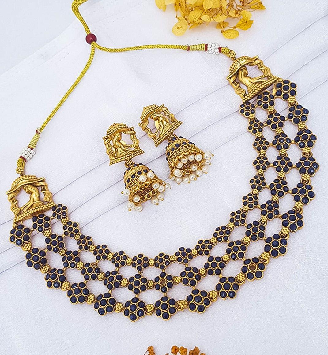 Premium Gold Plated Palki Design Necklace