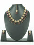 Premium Gold Plated Pastel Necklace Set with Mona Lisa Stones in different colors with Mang Tikka 11994N - Griiham