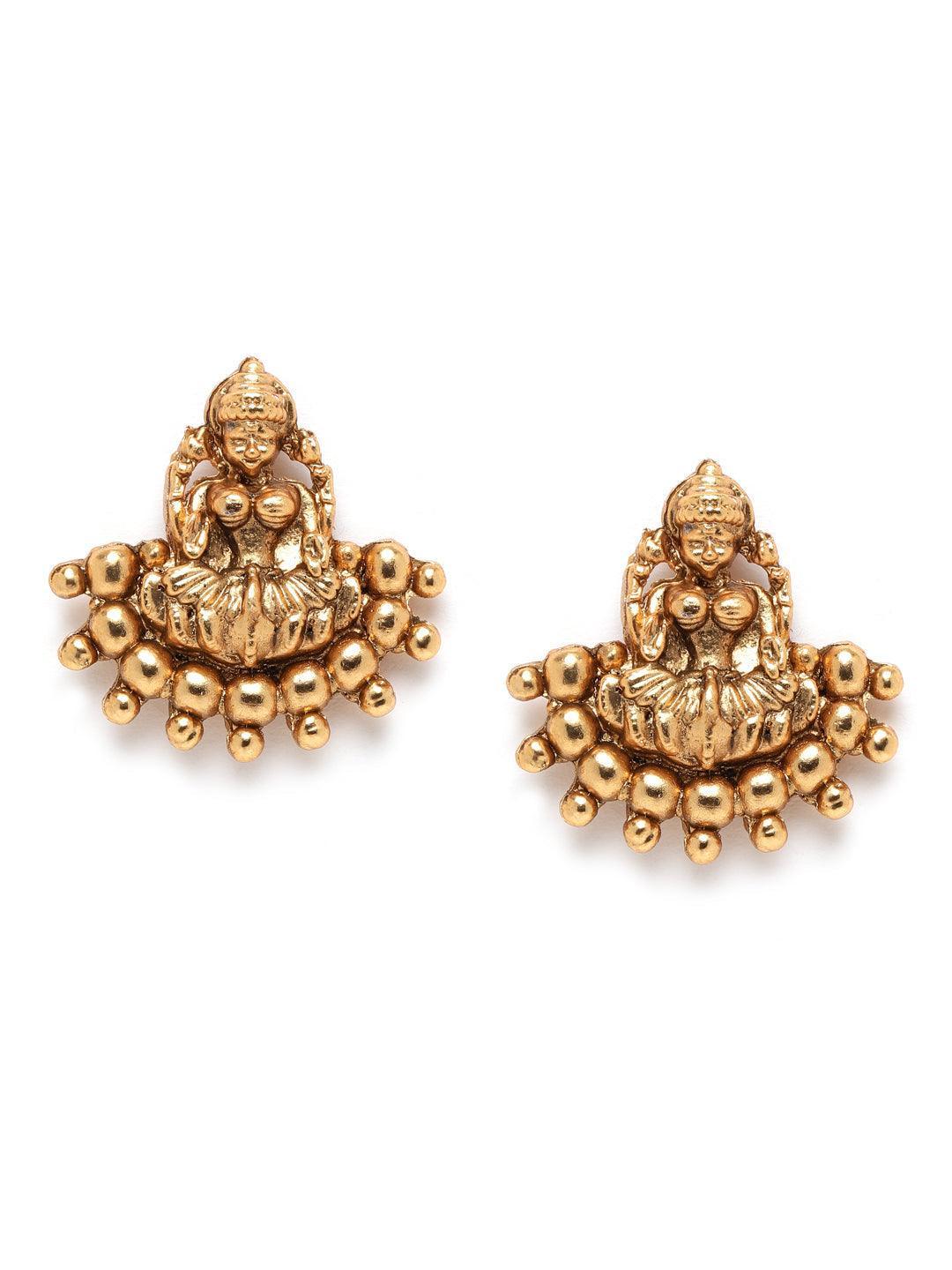 Premium Gold Plated Temple design Pendant Set - Griiham