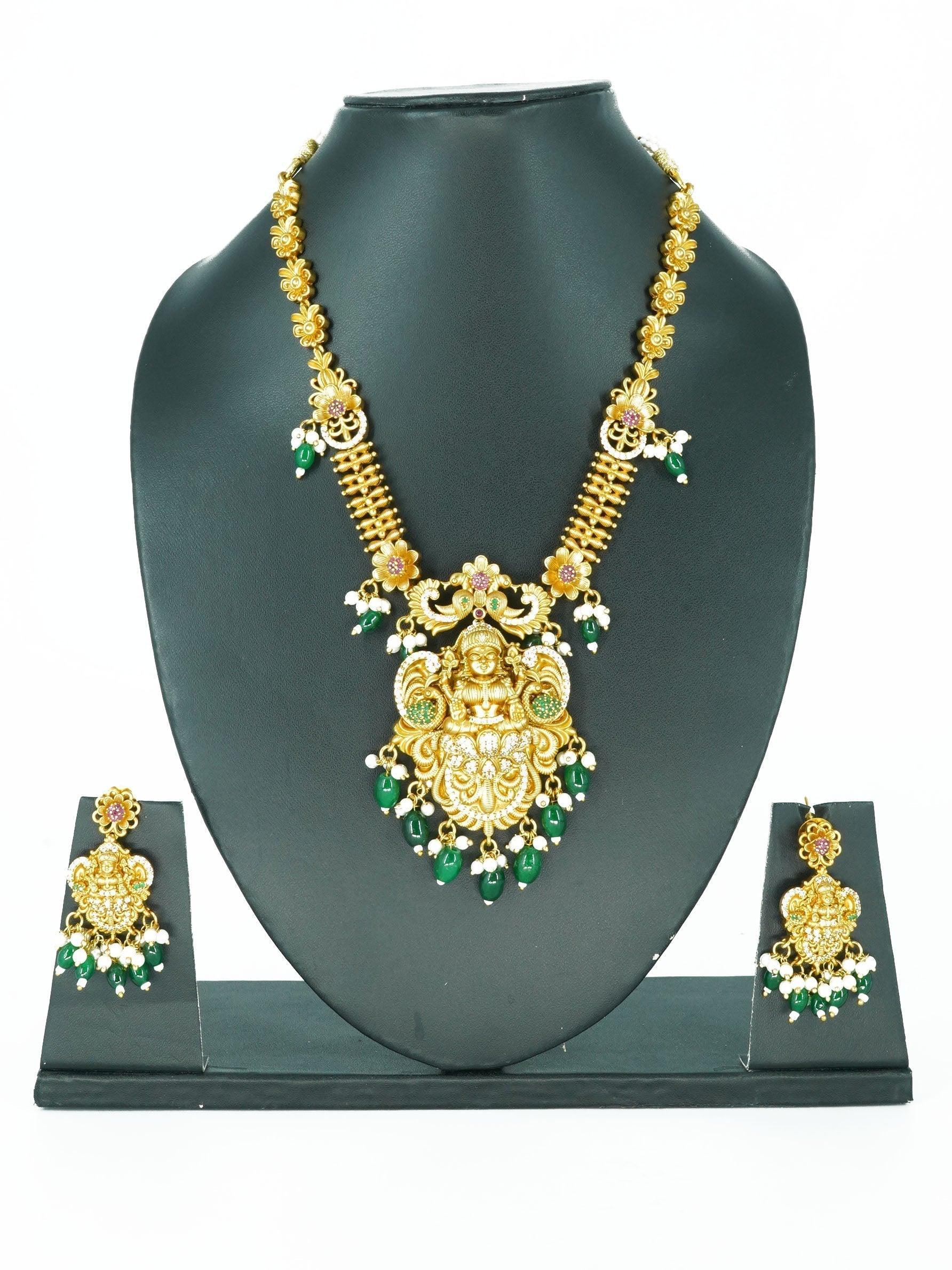 Premium Gold Plated designer Classic Temple Necklace Set - Griiham