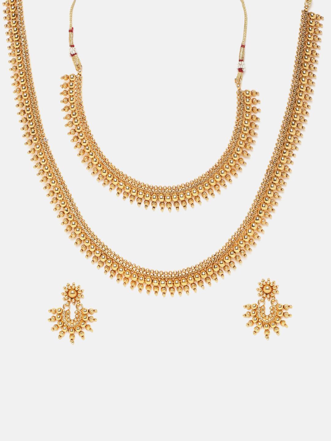 Premium Gold Polish Most Elegant bestseller Necklace Set combo (Long+short) - Griiham