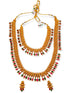 Premium Gold Polish Necklace Set combo with Multi color stones (Long+short