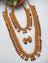 Premium Gold Polish Necklace Set combo with Multi color stones (Long+short