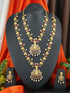 Premium Gold Polish Real AD Kemp Studded Lakshmi Necklace Combo (Long+short) NRG03-1650-3851N - Griiham