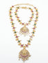 Premium Gold Polish Real AD Kemp Studded Lakshmi Necklace Combo (Long+short) NRG03-1650-3851N - Griiham