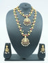 Premium Gold Polish Real AD Kemp Studded Lakshmi Necklace Combo (Long+short) NRG03-1650-3851N - Griiham